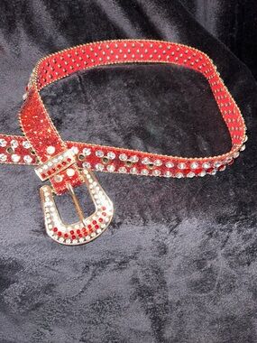 Red Crystal-Accent Children’s Belt